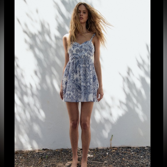 PRINTED SHORT DRESS - Picture 4 of 10